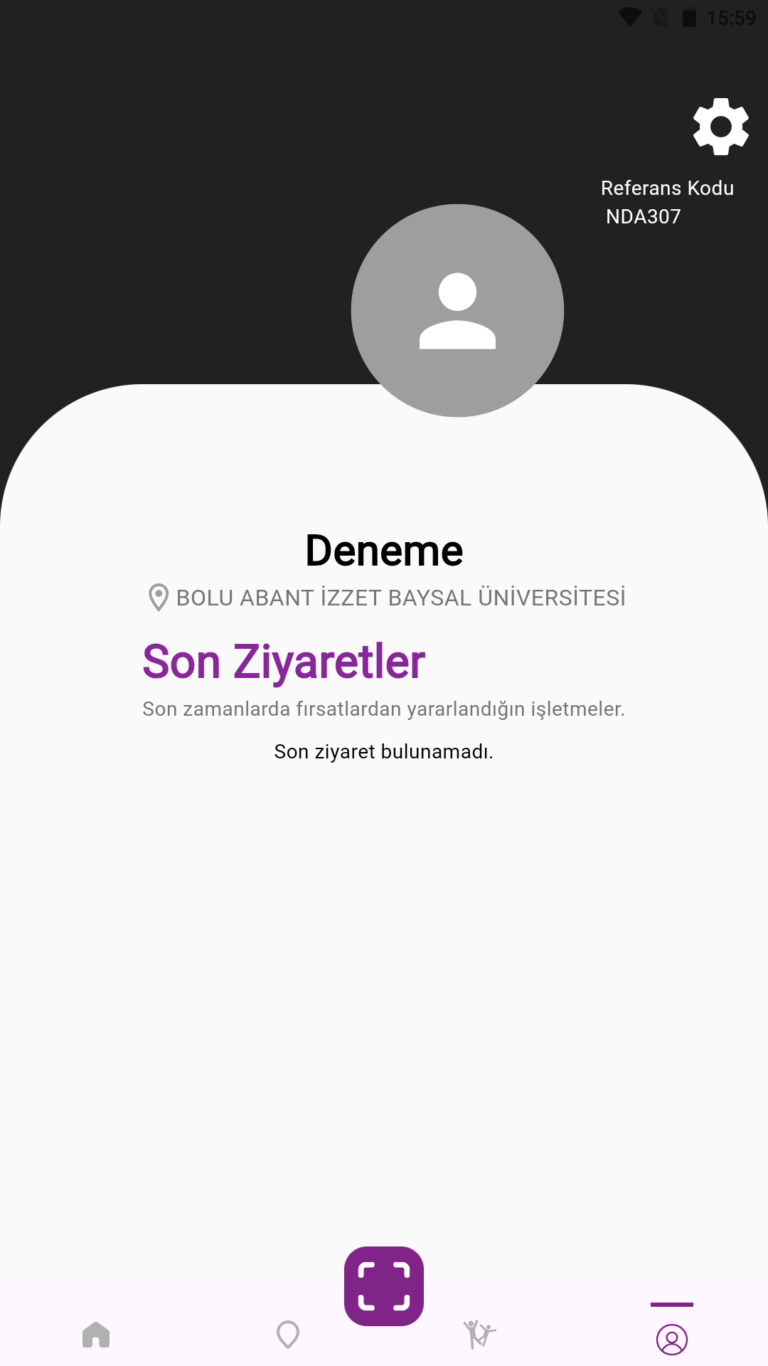 Hesap ayarları ekranı